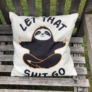 Lot of 2 Cushions: Let That S*** Go, and Don't Be a PR*** Novelty 15 x 15, EUC